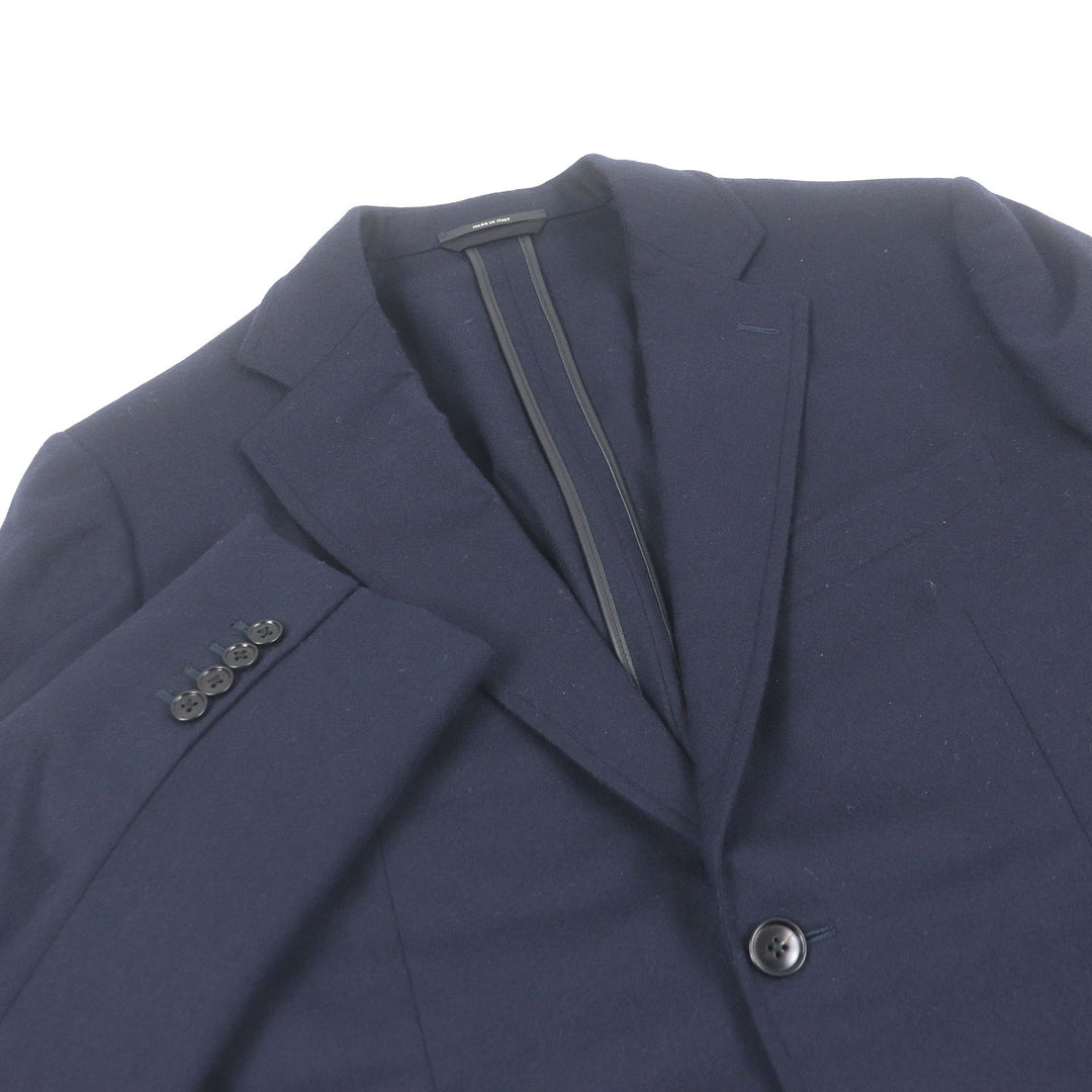 Excellent HERMES suit Leather pocket Navy hair mens 48
