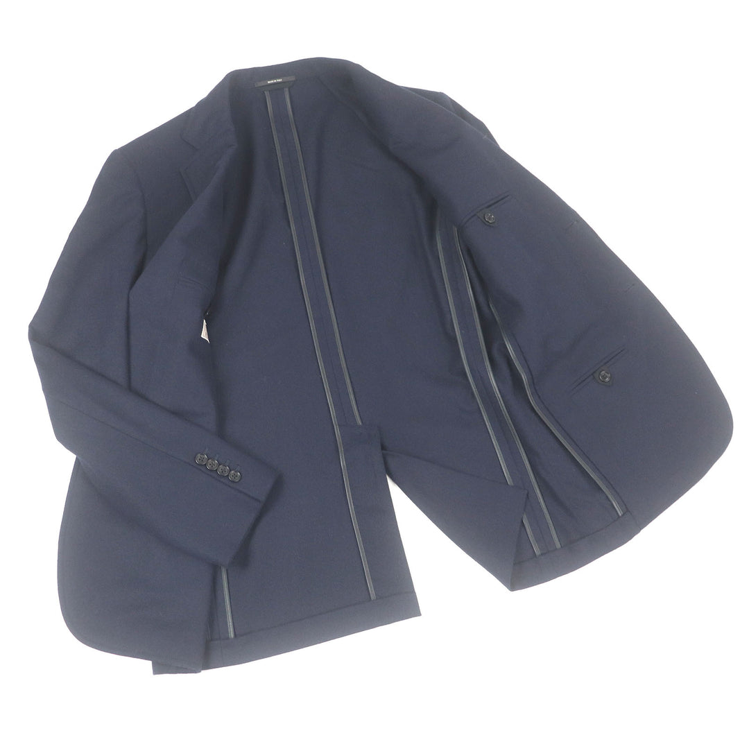 Excellent HERMES suit Leather pocket Navy hair mens 48