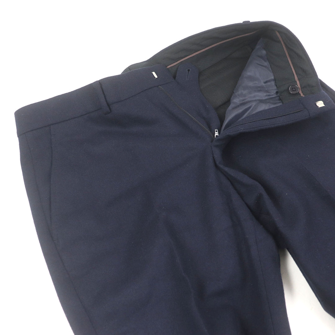 Excellent HERMES suit Leather pocket Navy hair mens 48