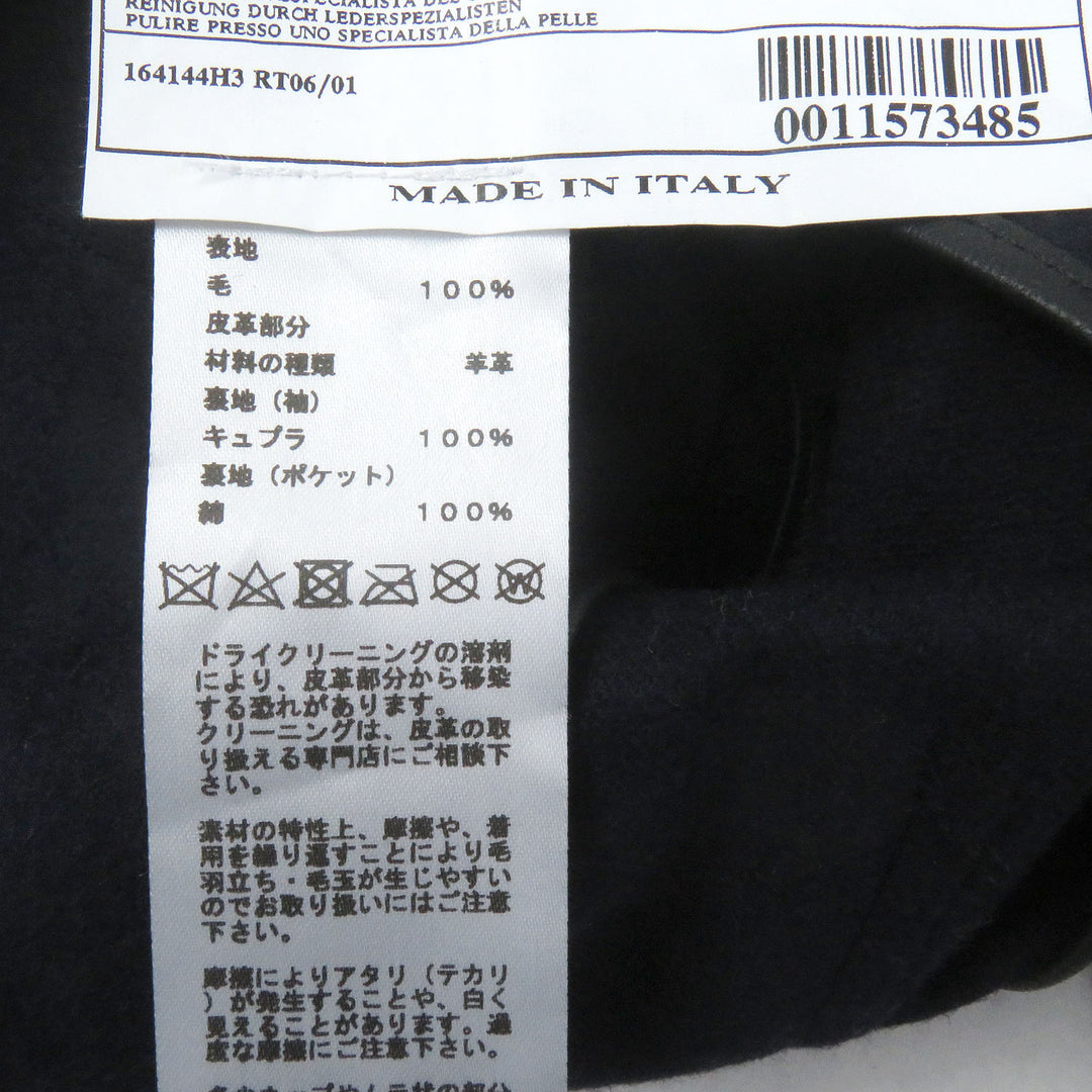 Excellent HERMES suit Leather pocket Navy hair mens 48