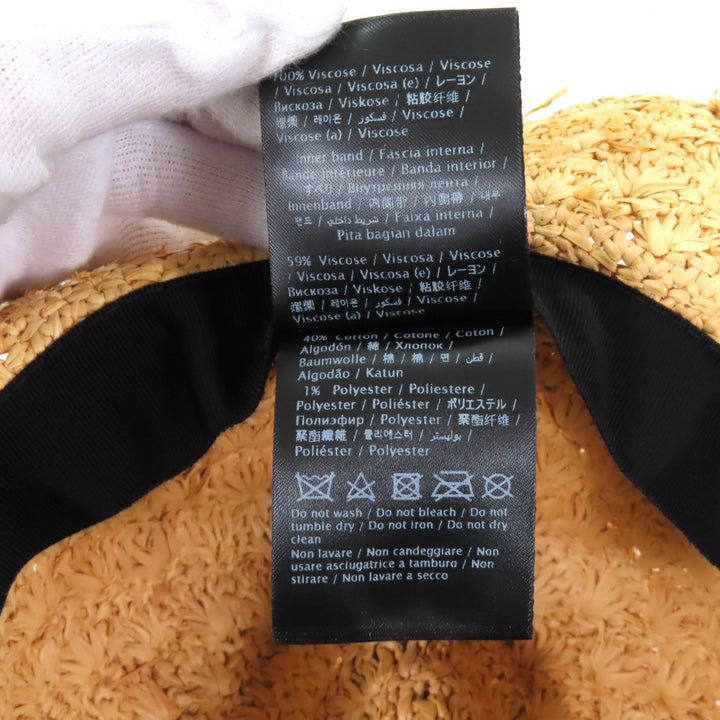 Pristine Valentino Borsalino hat Panama hat with embroidered logo natural