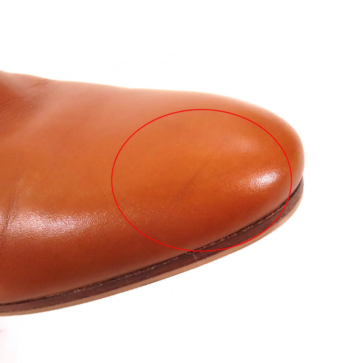 Great HERMES short boots Saint Germain Kelly Metal Brown leather Women 36.5