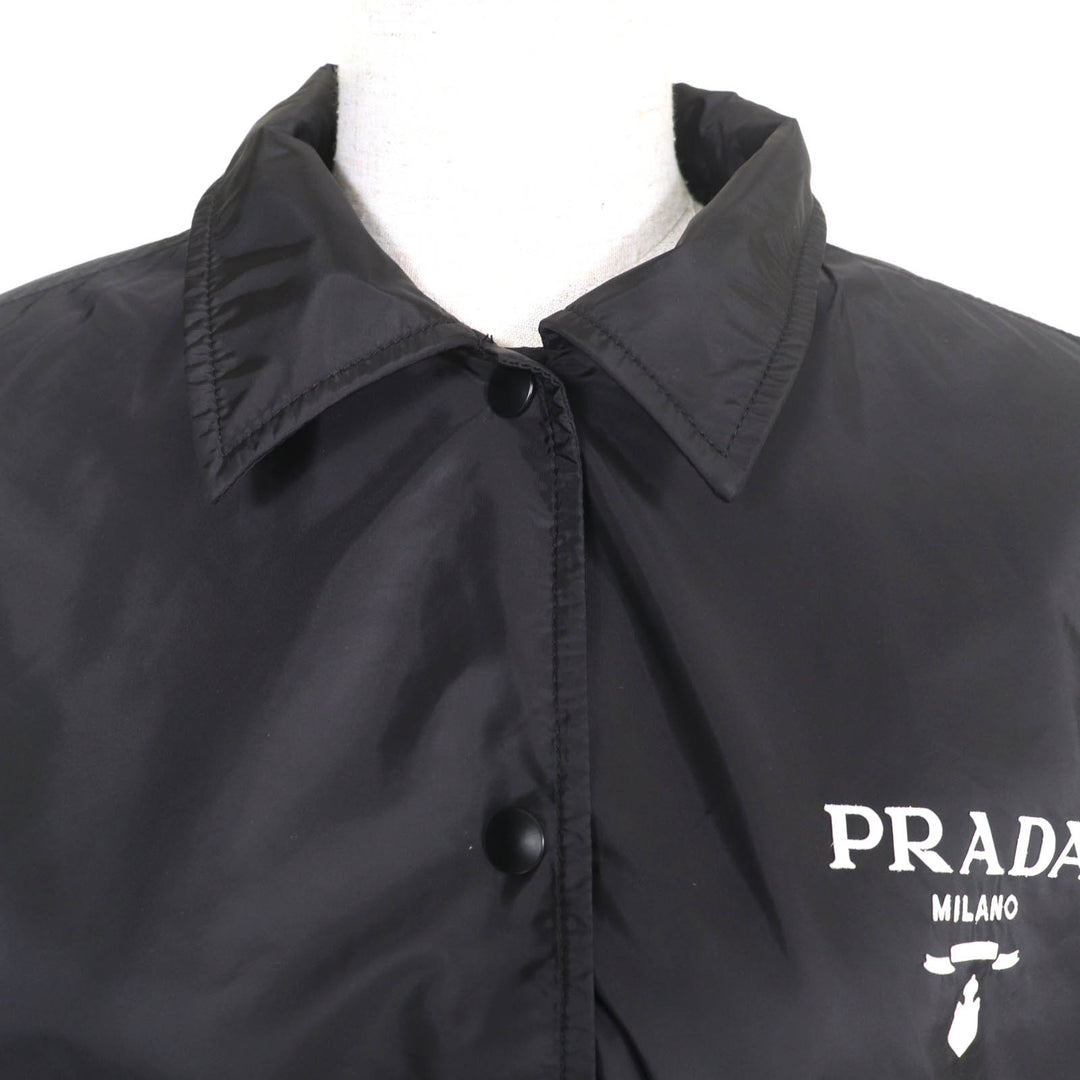 Excellent PRADA Nylon jacket black recycled polyamide Women 40 29Z021