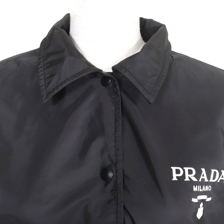 Excellent PRADA Nylon jacket black recycled polyamide Women 40 29Z021