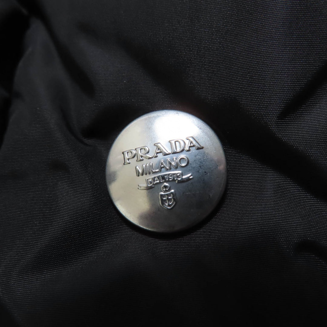 Excellent PRADA Down jacket RE-NYLON Triangle Logo Cropped 2-Way black Women 29Y132