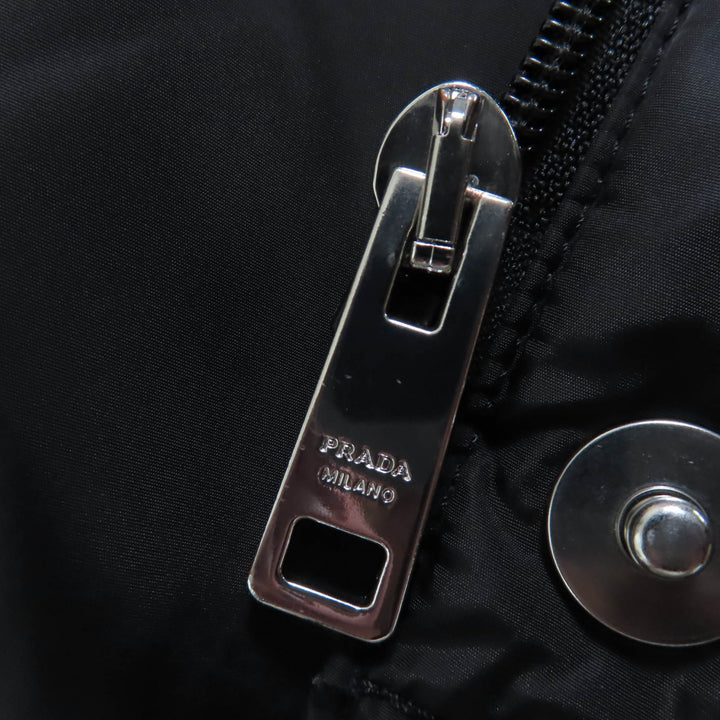 Excellent PRADA Down jacket RE-NYLON Triangle Logo Cropped 2-Way black Women 29Y132