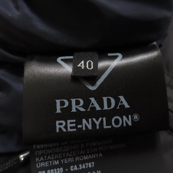 Excellent PRADA Down jacket RE-NYLON Triangle Logo Cropped 2-Way black Women 29Y132