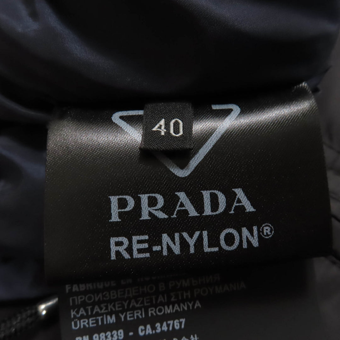 Excellent PRADA Down jacket RE-NYLON Triangle Logo Cropped 2-Way Women 29Y132