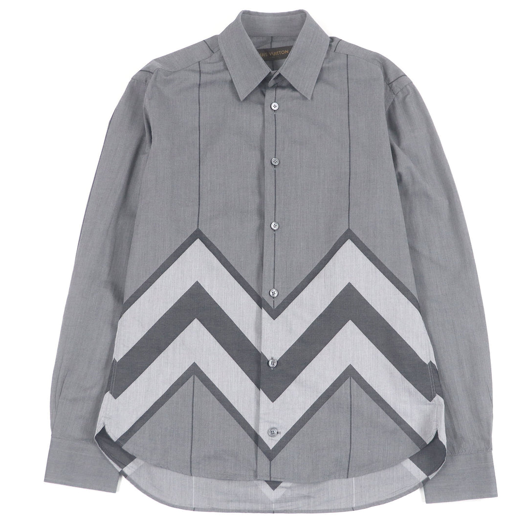Great LOUIS VUITTON Long sleeve shirt Karakoram Long Sleeve gray cotton mens XS