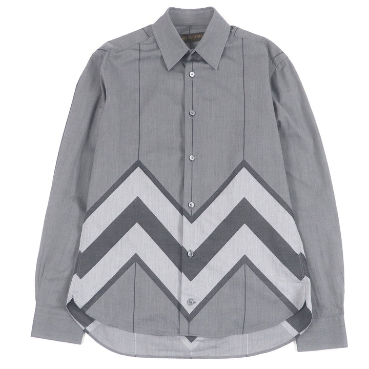 Great LOUIS VUITTON Long sleeve shirt Karakoram Long Sleeve gray cotton mens XS