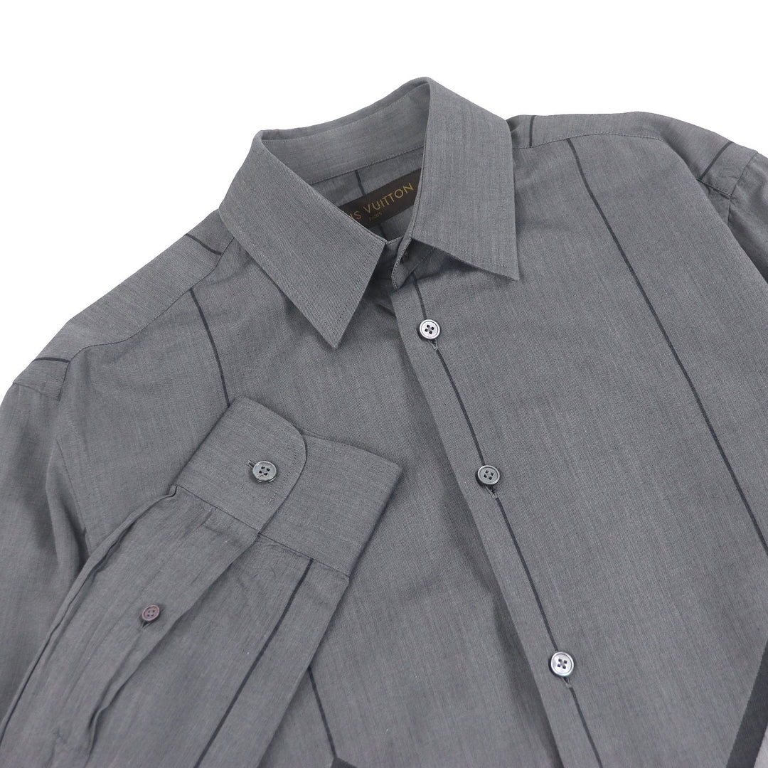Great LOUIS VUITTON Long sleeve shirt Karakoram Long Sleeve gray cotton mens XS