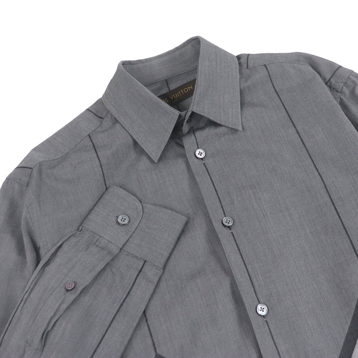 Great LOUIS VUITTON Long sleeve shirt Karakoram Long Sleeve gray cotton mens XS