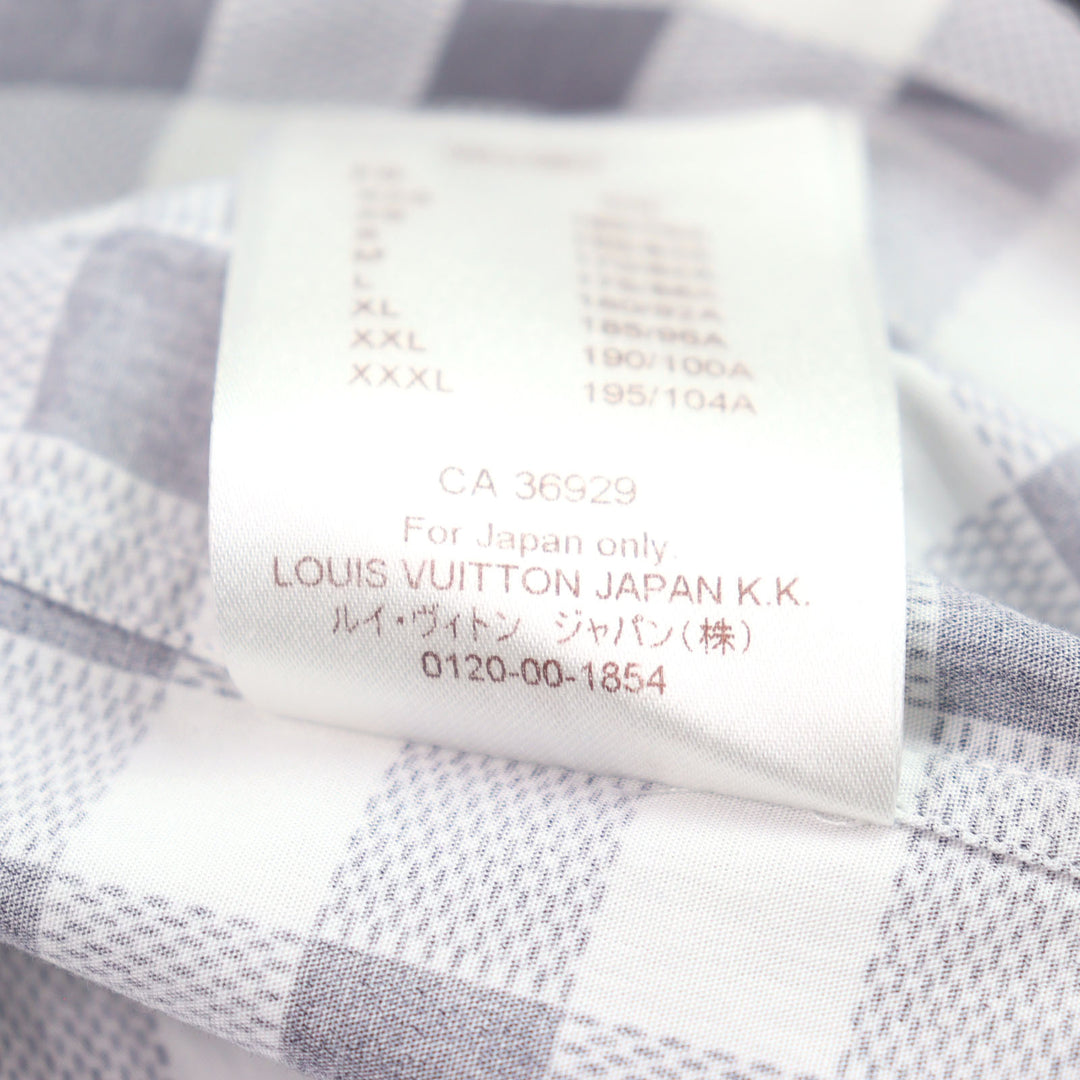 Excellent LOUIS VUITTON Long sleeve shirt logo print check cotton XS HBS95W