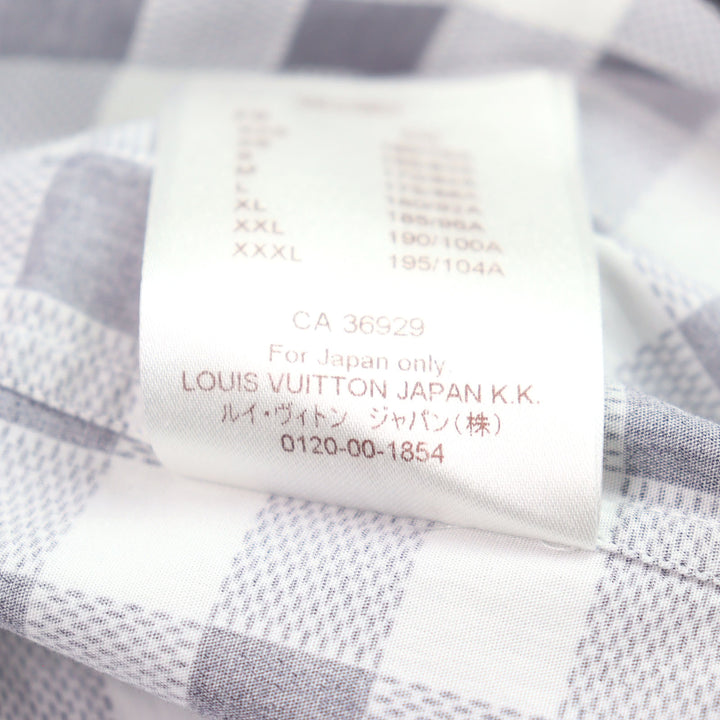 Excellent LOUIS VUITTON Long sleeve shirt logo print check cotton XS HBS95W