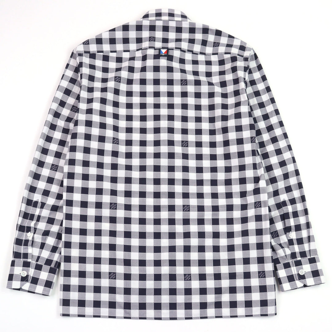 Excellent LOUIS VUITTON Long sleeve shirt logo print check cotton XS HBS95W