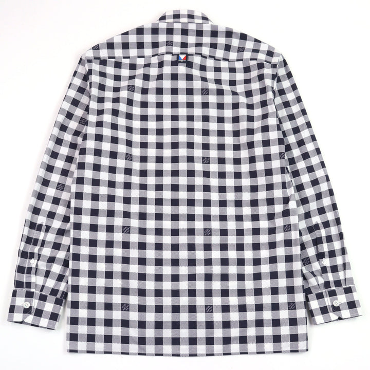 Excellent LOUIS VUITTON Long sleeve shirt logo print check cotton XS HBS95W