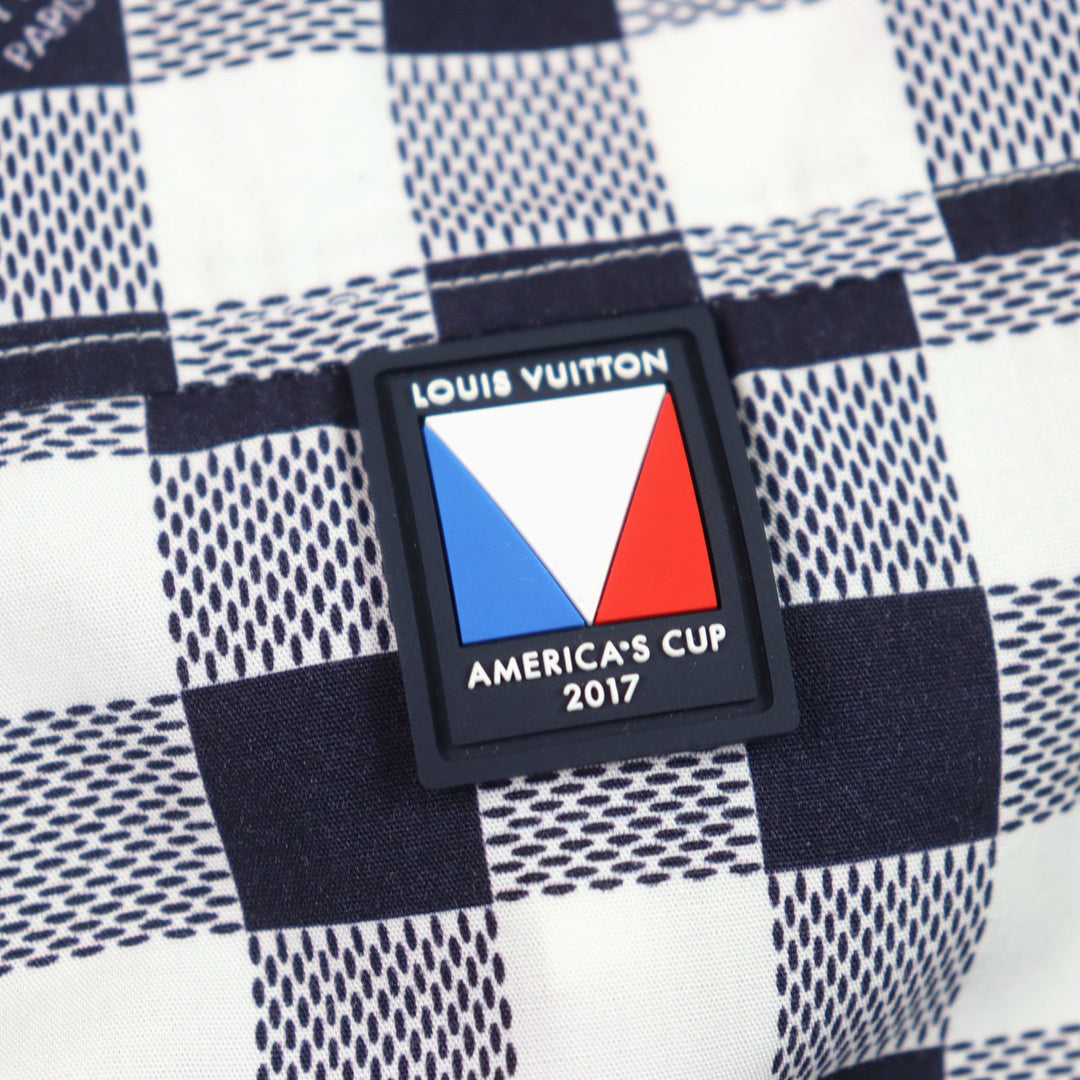 Excellent LOUIS VUITTON Long sleeve shirt logo print check cotton XS HBS95W