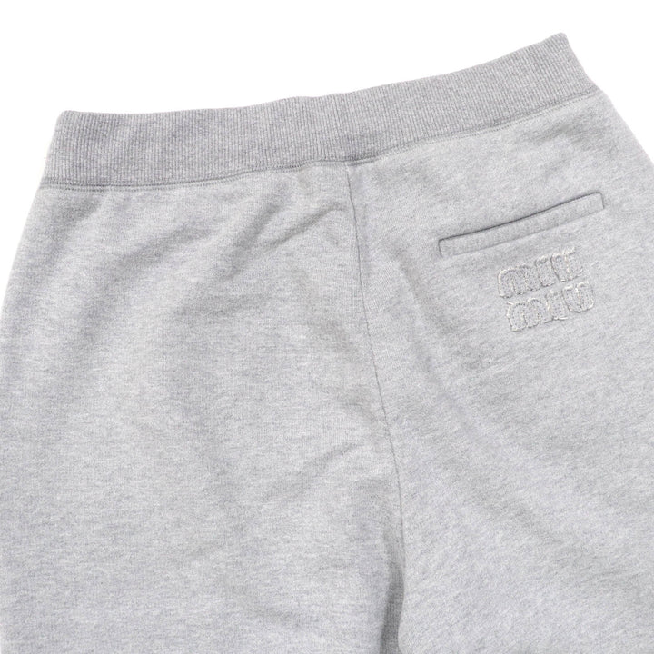 Excellent MIUMIU Pants Logo fleece sweatpants gray cotton Women 40 MJP335