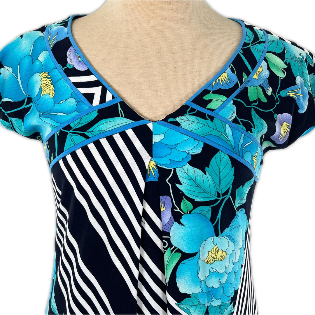 Excellent LEONARD FASHION one piece Floral and botanical blue cotton Women 36