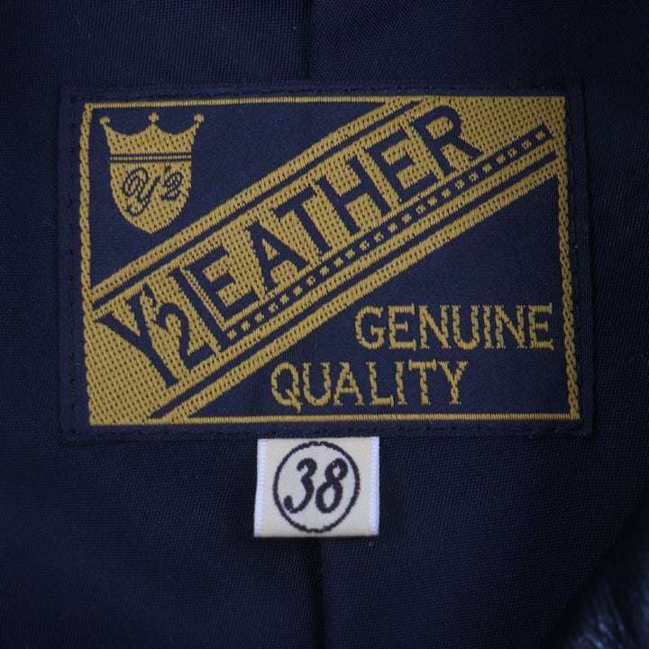 Great Y'2 LEATHER Leather jacket Double steer oil black Cowhide mens 38 SR-39