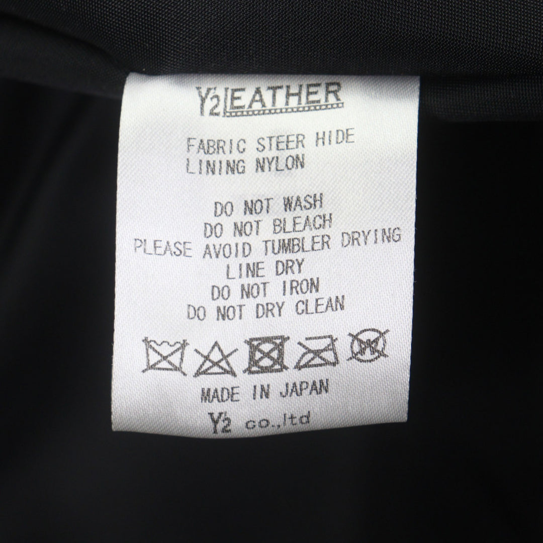 Great Y'2 LEATHER Leather jacket Double steer oil black Cowhide mens 38 SR-39