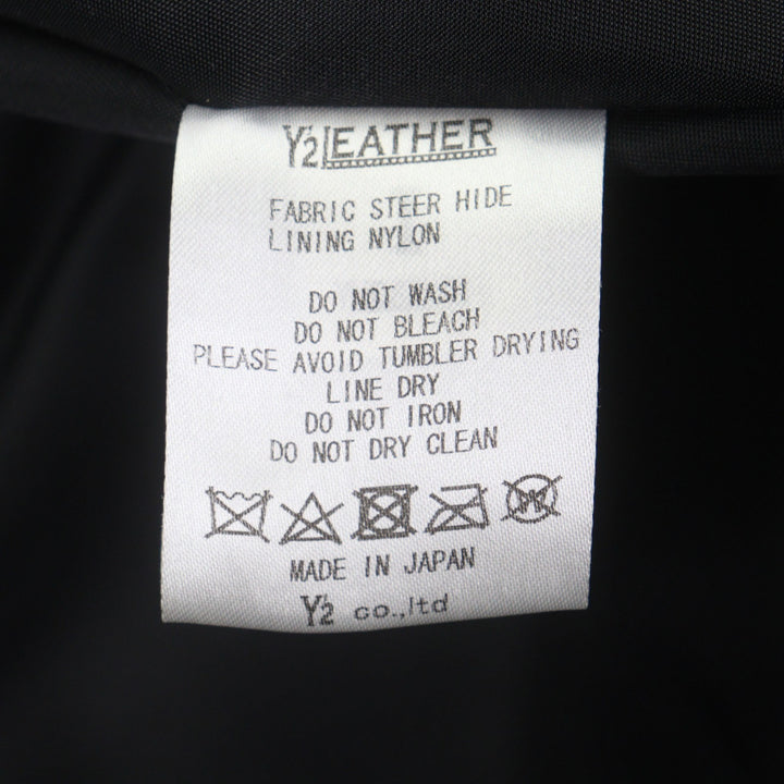 Great Y'2 LEATHER Leather jacket Double steer oil black Cowhide mens 38 SR-39