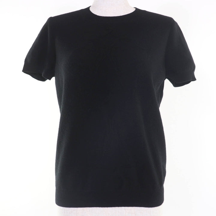 Great HERMES Short sleeve knit H lift black wool Women 40