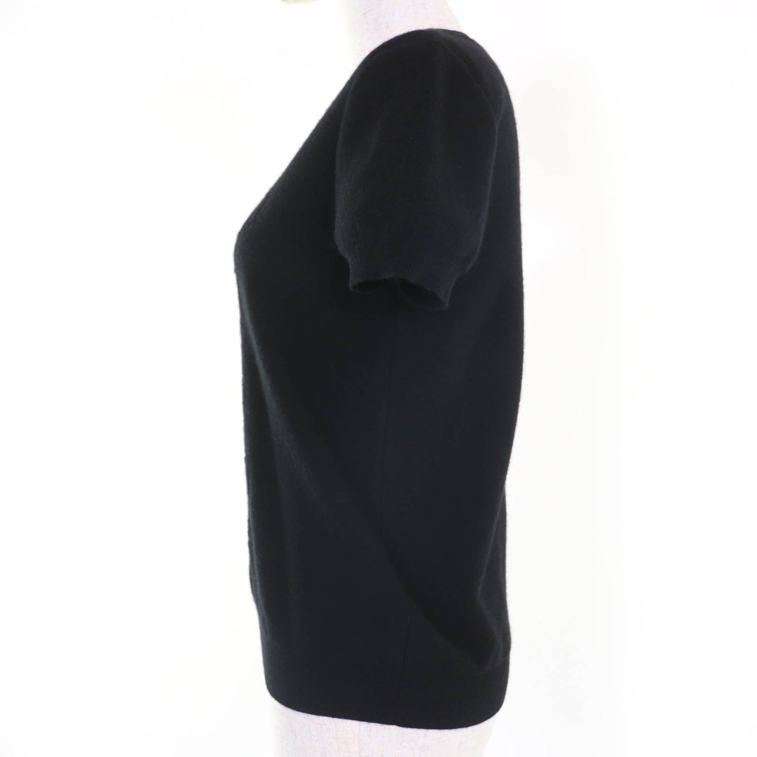 Great HERMES Short sleeve knit H lift black wool Women 40