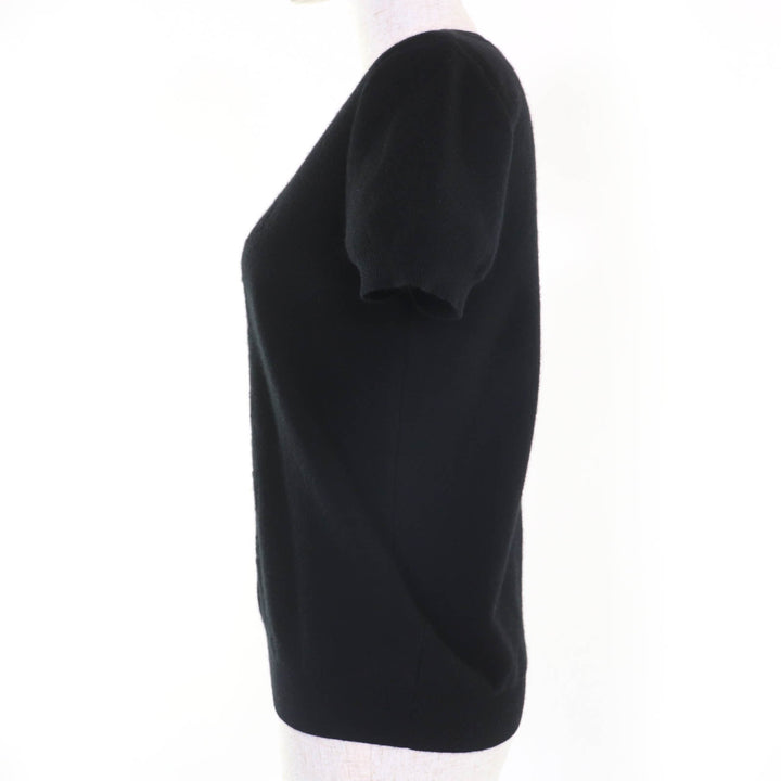Great HERMES Short sleeve knit H lift black wool Women 40