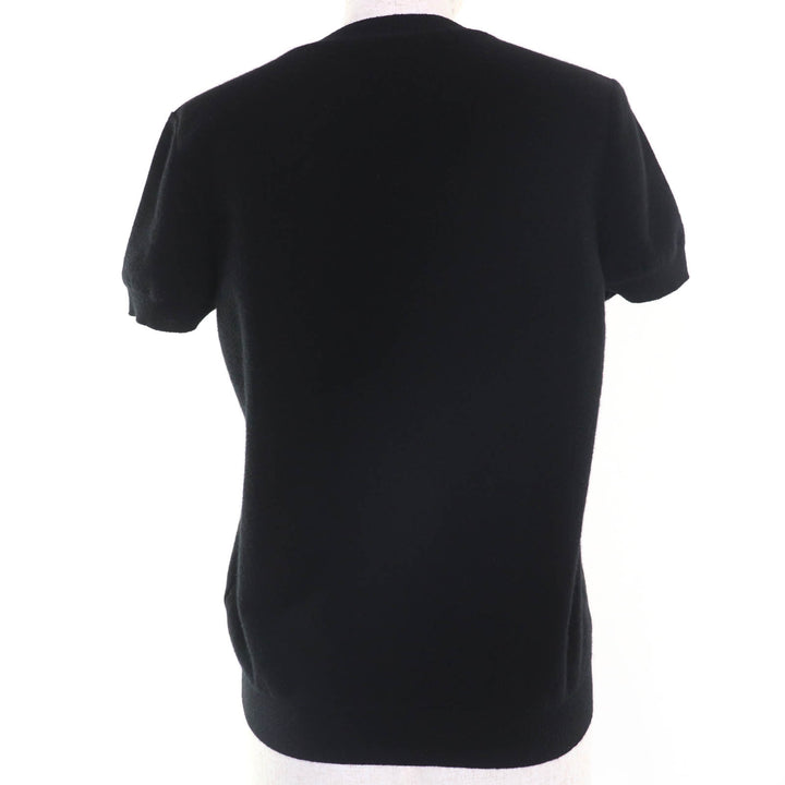 Great HERMES Short sleeve knit H lift black wool Women 40