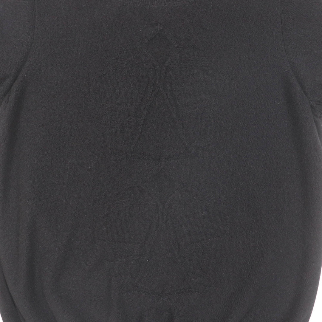 Great HERMES Short sleeve knit H lift black wool Women 40