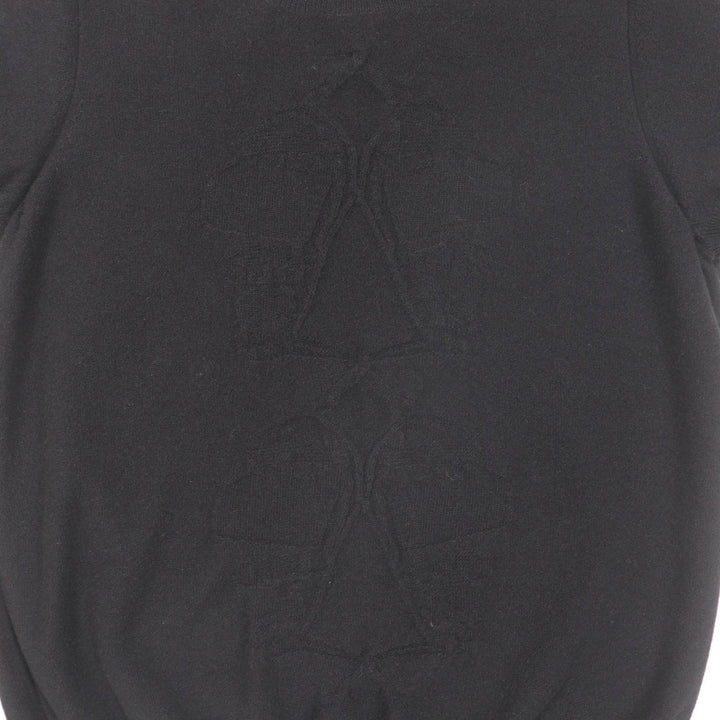 Great HERMES Short sleeve knit H lift black wool Women 40