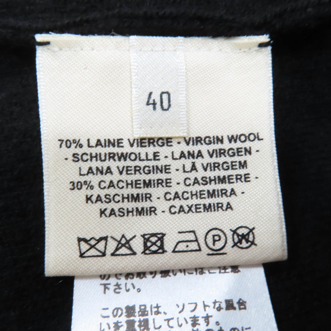 Great HERMES Short sleeve knit H lift black wool Women 40