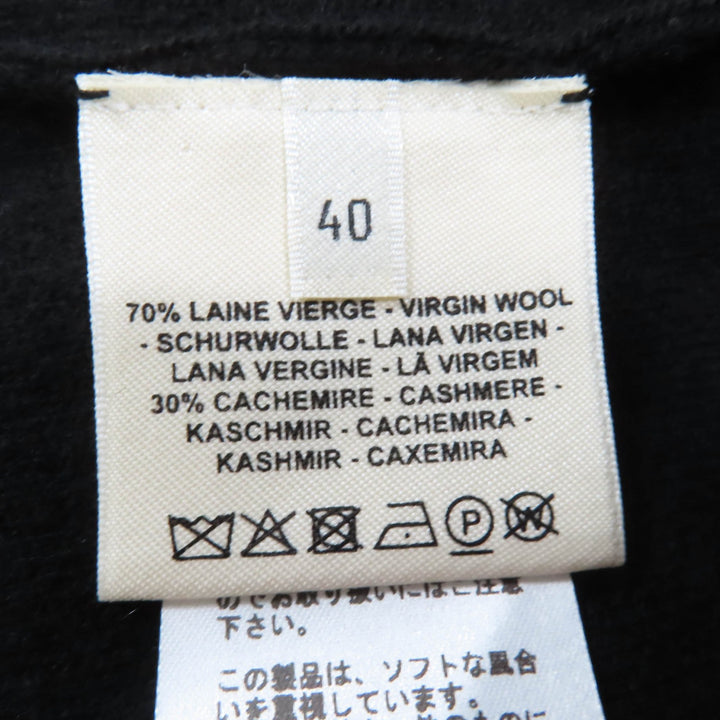 Great HERMES Short sleeve knit H lift black wool Women 40