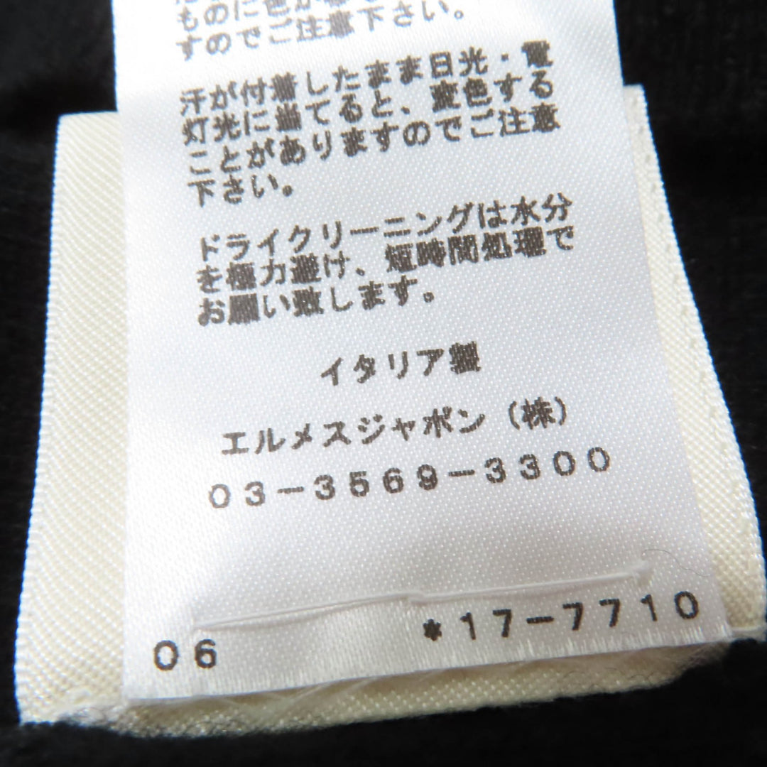 Great HERMES Short sleeve knit H lift black wool Women 40
