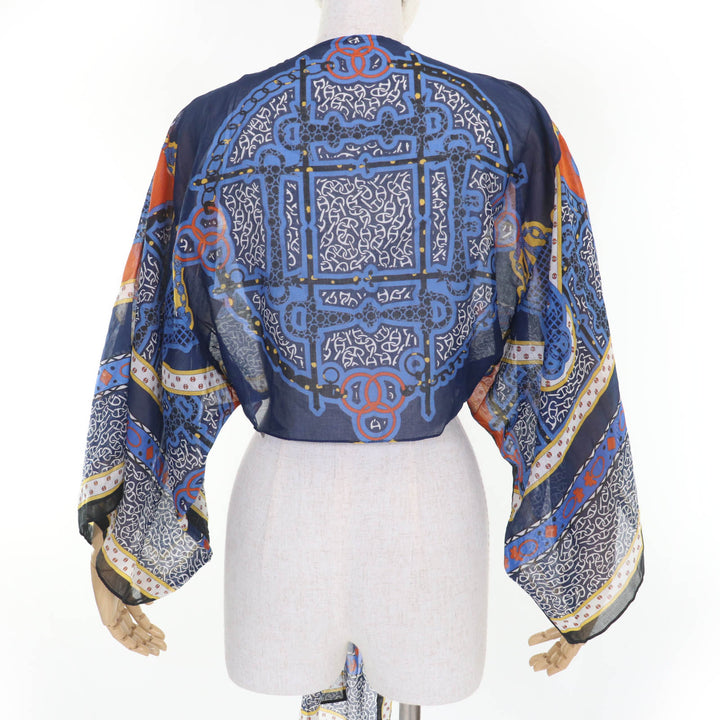 Pristine HERMES tops Mors et Gourmettes Chaine d'Ancre Beach Blouse multicolor38