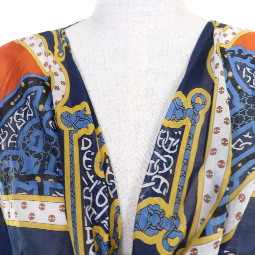 Pristine HERMES tops Mors et Gourmettes Chaine d'Ancre Beach Blouse multicolor38