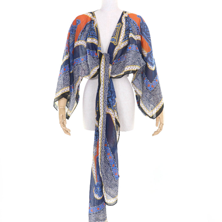 Pristine HERMES tops Mors et Gourmettes Chaine d'Ancre Beach Blouse multicolor38