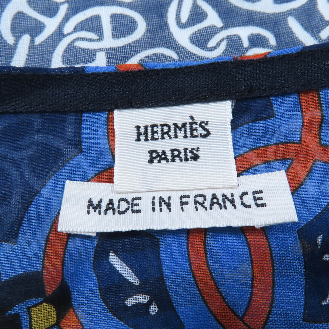 Pristine HERMES tops Mors et Gourmettes Chaine d'Ancre Beach Blouse multicolor38