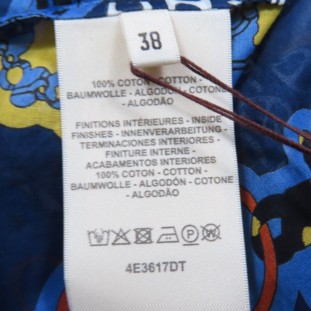 Pristine HERMES tops Mors et Gourmettes Chaine d'Ancre Beach Blouse multicolor38