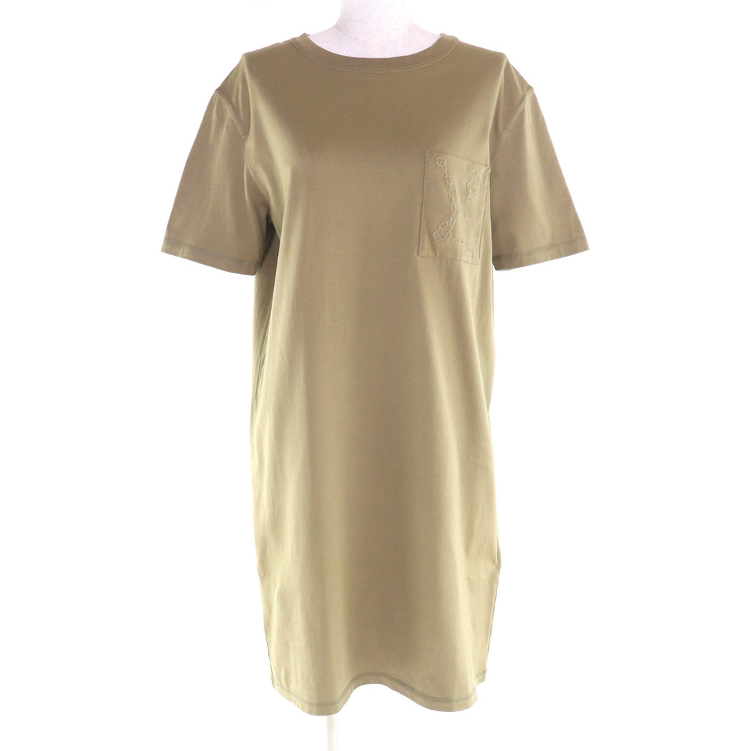 Excellent HERMES one piece khaki cotton Women 38