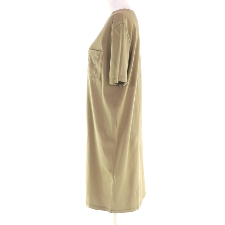 Excellent HERMES one piece khaki cotton Women 38