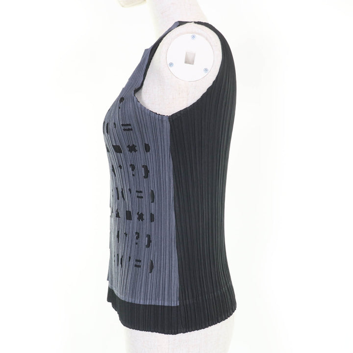 Excellent PLEATS PLEASE T-shirt Front design sleeveless Women 3 PP71-JK501