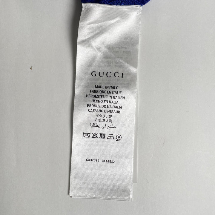Excellent GUCCI Pants Interlocking G Web Line Lam Sweatpants blue wool Women XS