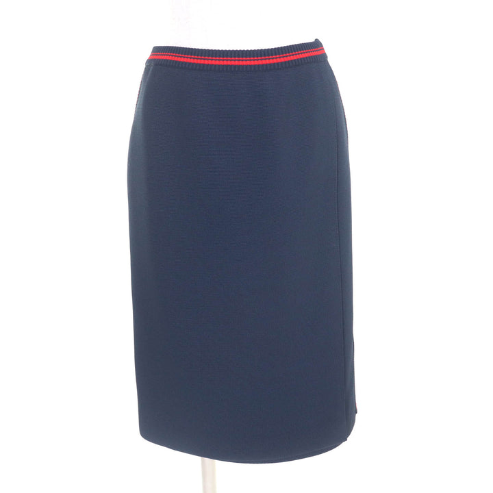 Excellent MIUMIU skirt Sideline Knee-length Navy red Viscose Women 38 MMG350