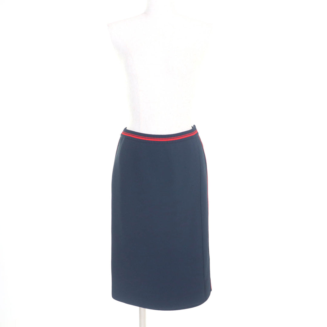 Excellent MIUMIU skirt Sideline Knee-length Navy red Viscose Women 38 MMG350