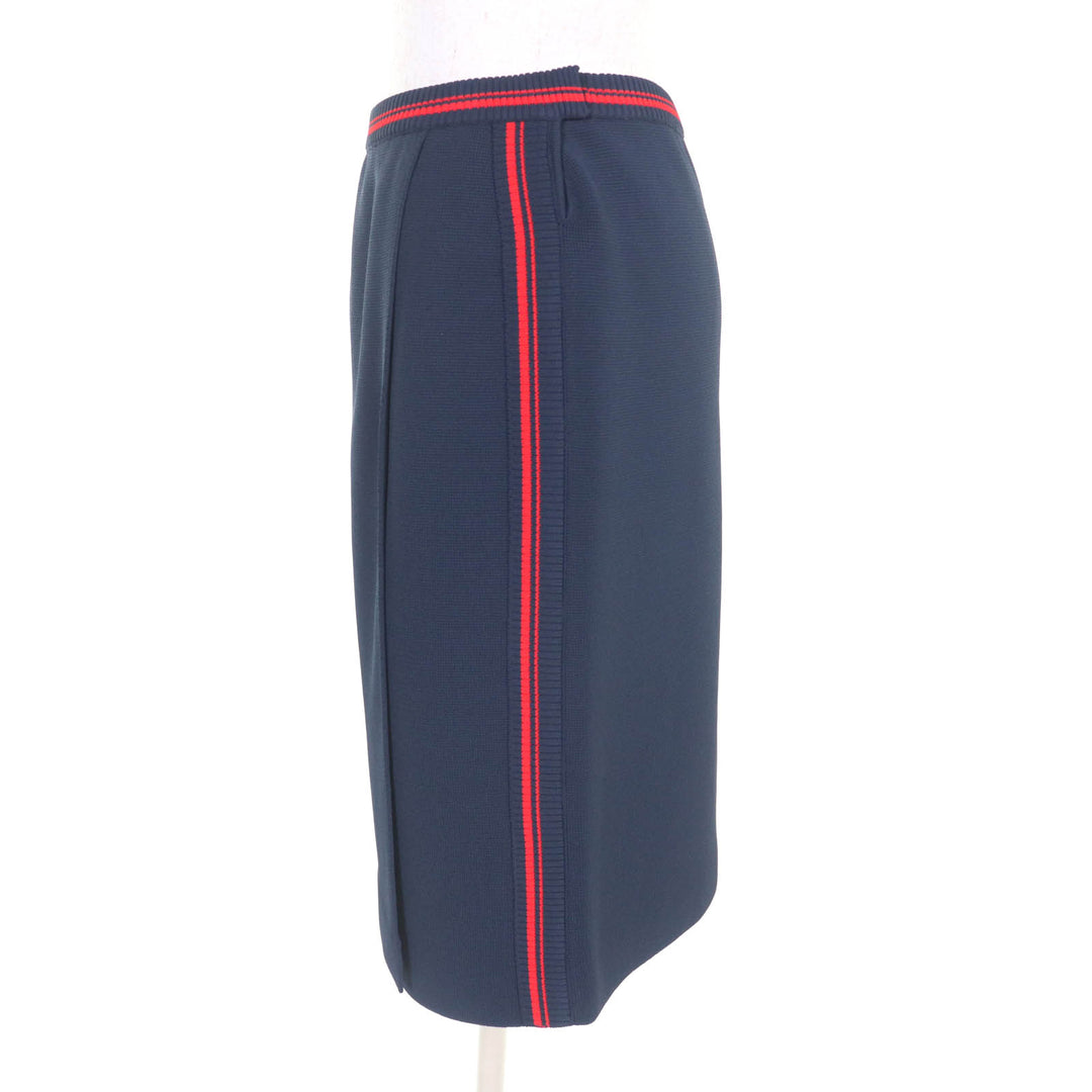 Excellent MIUMIU skirt Sideline Knee-length Navy red Viscose Women 38 MMG350