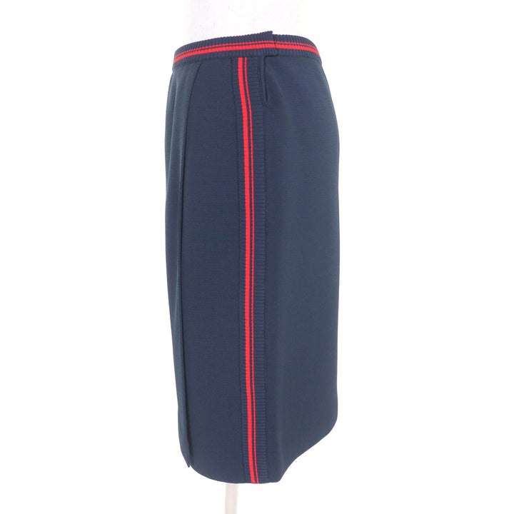Excellent MIUMIU skirt Sideline Knee-length Navy red Viscose Women 38 MMG350
