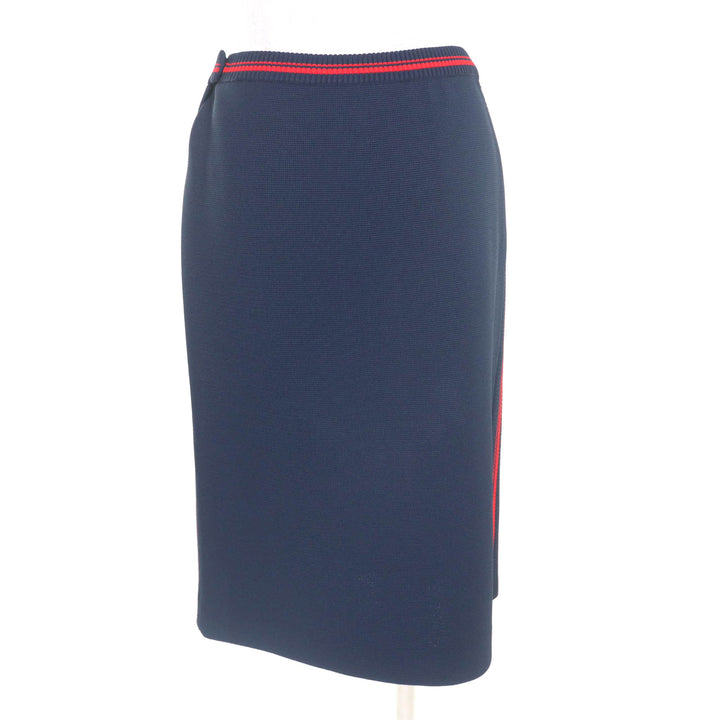 Excellent MIUMIU skirt Sideline Knee-length Navy red Viscose Women 38 MMG350