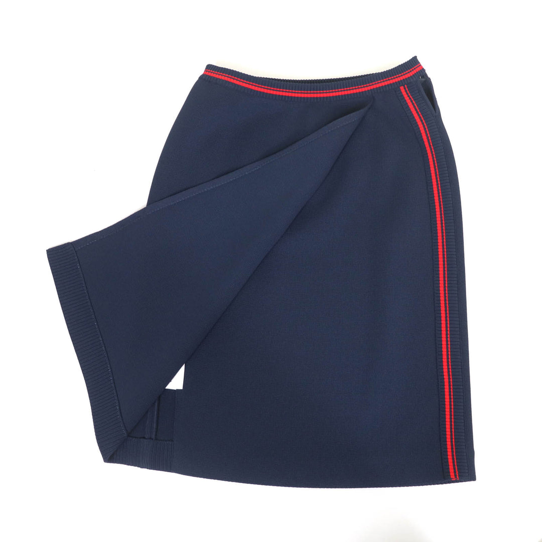 Excellent MIUMIU skirt Sideline Knee-length Navy red Viscose Women 38 MMG350